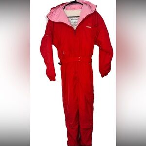 Robert John Ski Red Jumpsuit with Pink Lining size 10